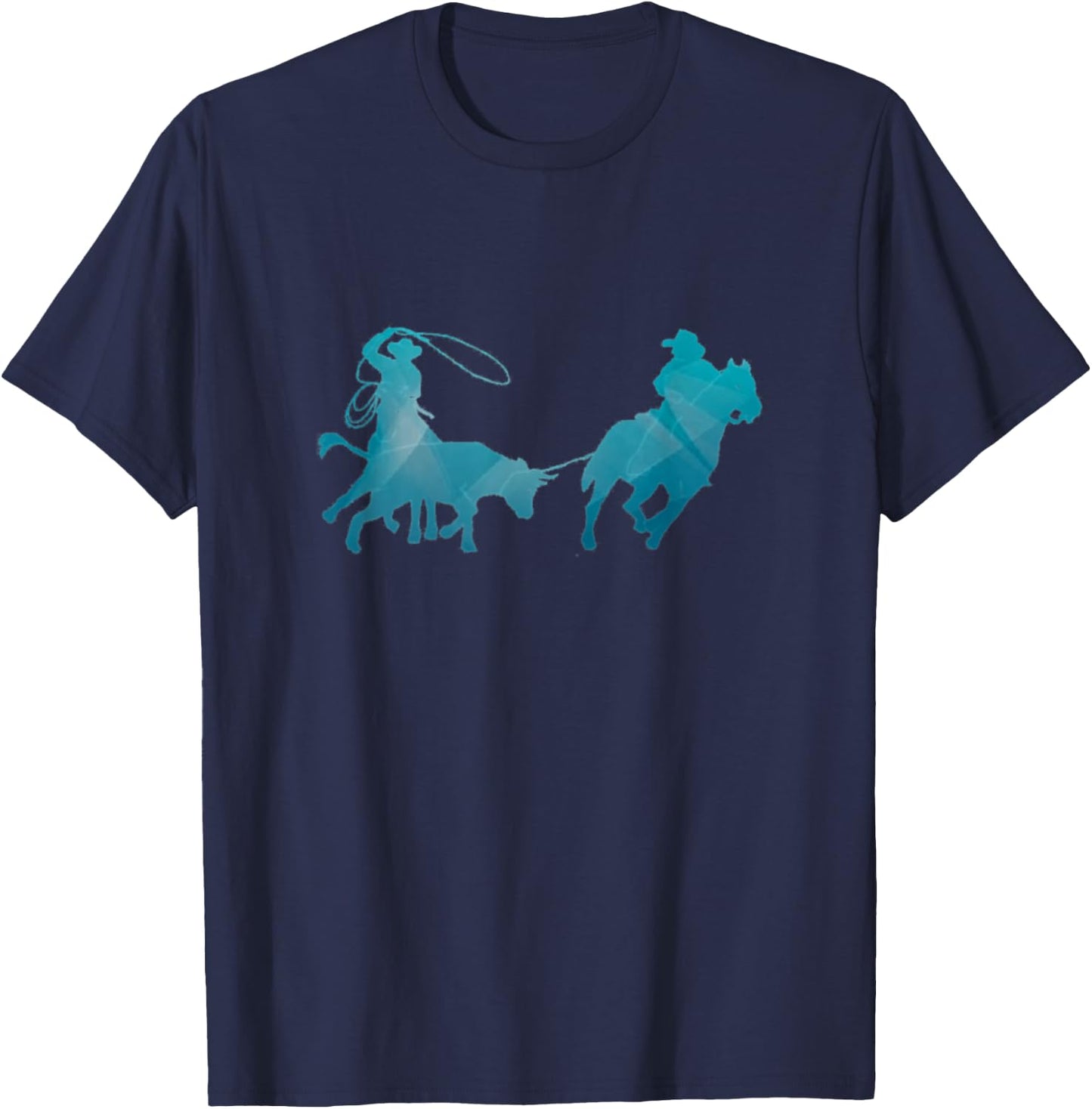 Team Roping Rodeo and Apparel Kids Adults Western Roping Black Small T-Shirt - T-Shirt | Navy
