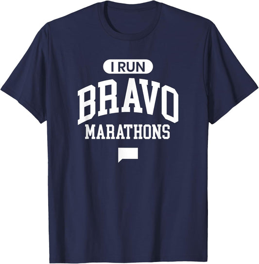 I Run Bravo Marathons T-Shirt - T-Shirt | Navy