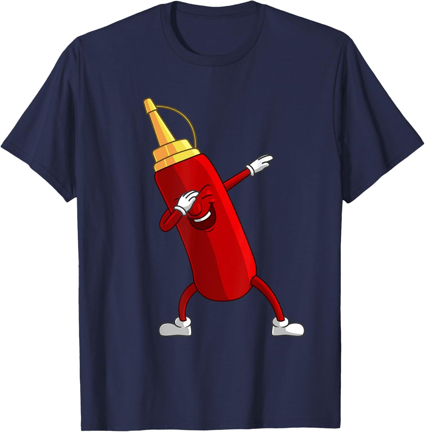 Funny Dabbing Ketchup Lover Gift Kids Boy Cute Condiment T-Shirt - T-Shirt | Navy