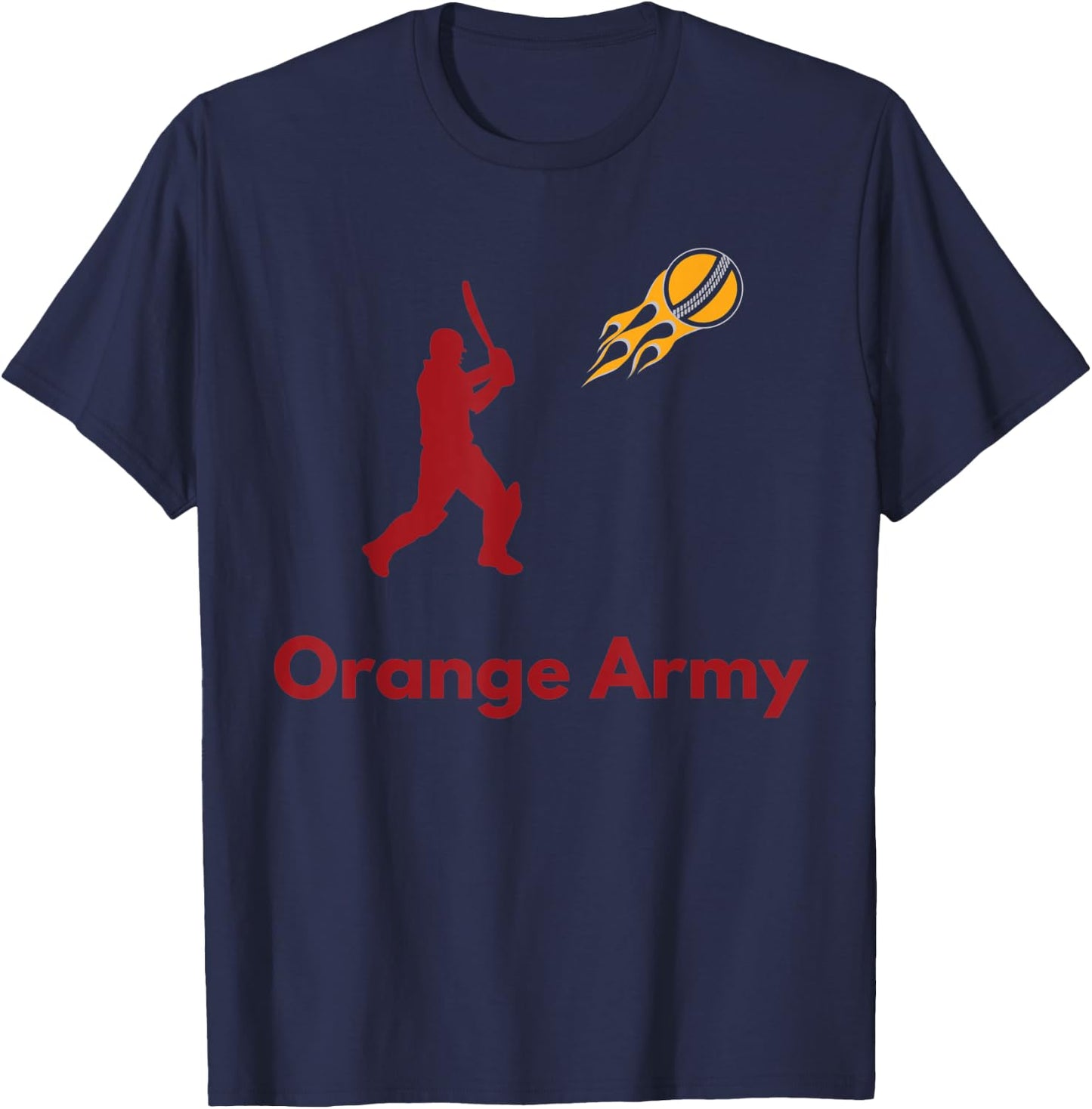 Hyderabad Cricket Fans Orange Army T-Shirt - T-Shirt | Navy