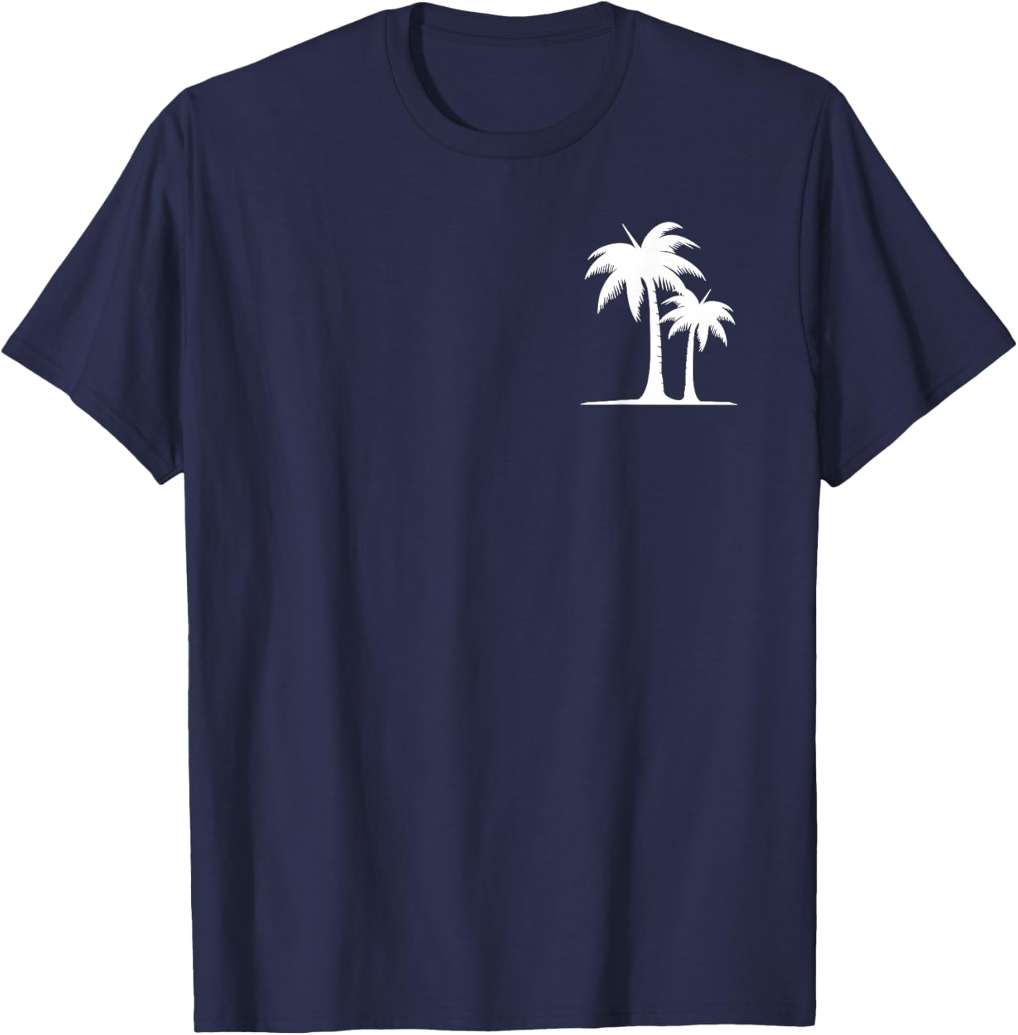 Cool Summer Vacation Men Women Beach Palm Tree T-Shirt - T-Shirt | Navy