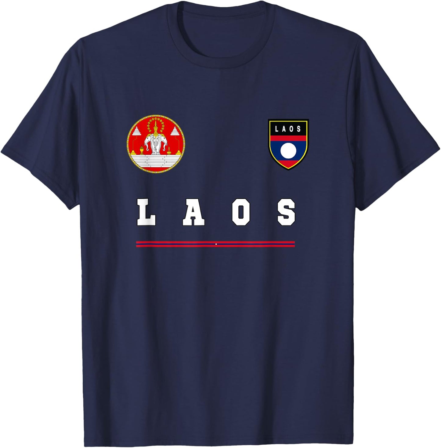 Laos Sports/Soccer Jersey Flag Football T-Shirt - T-Shirt | Navy