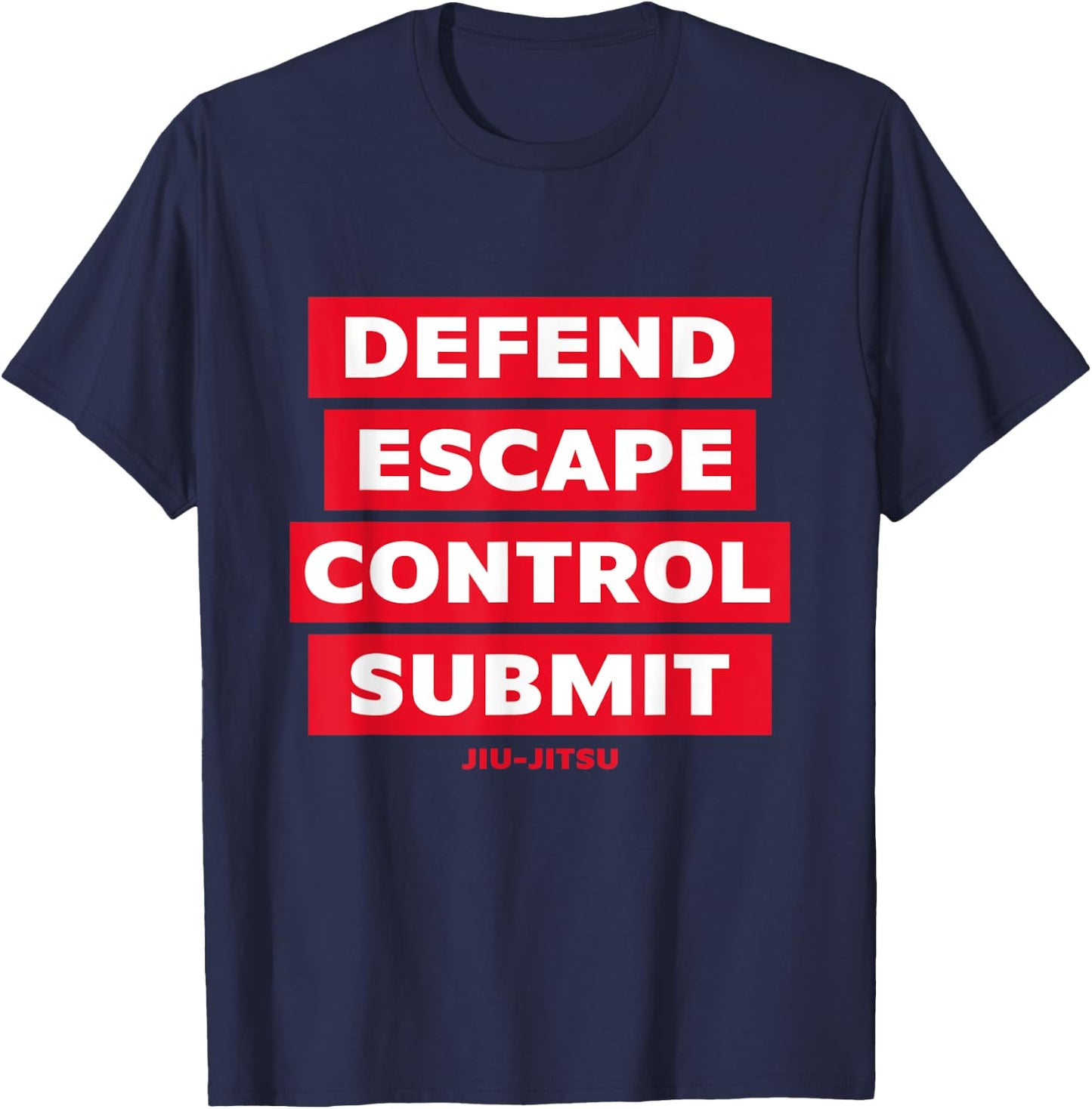 Defend Escape Control Submit DECS Jiu Jitsu MMA T-Shirt - T-Shirt | Navy