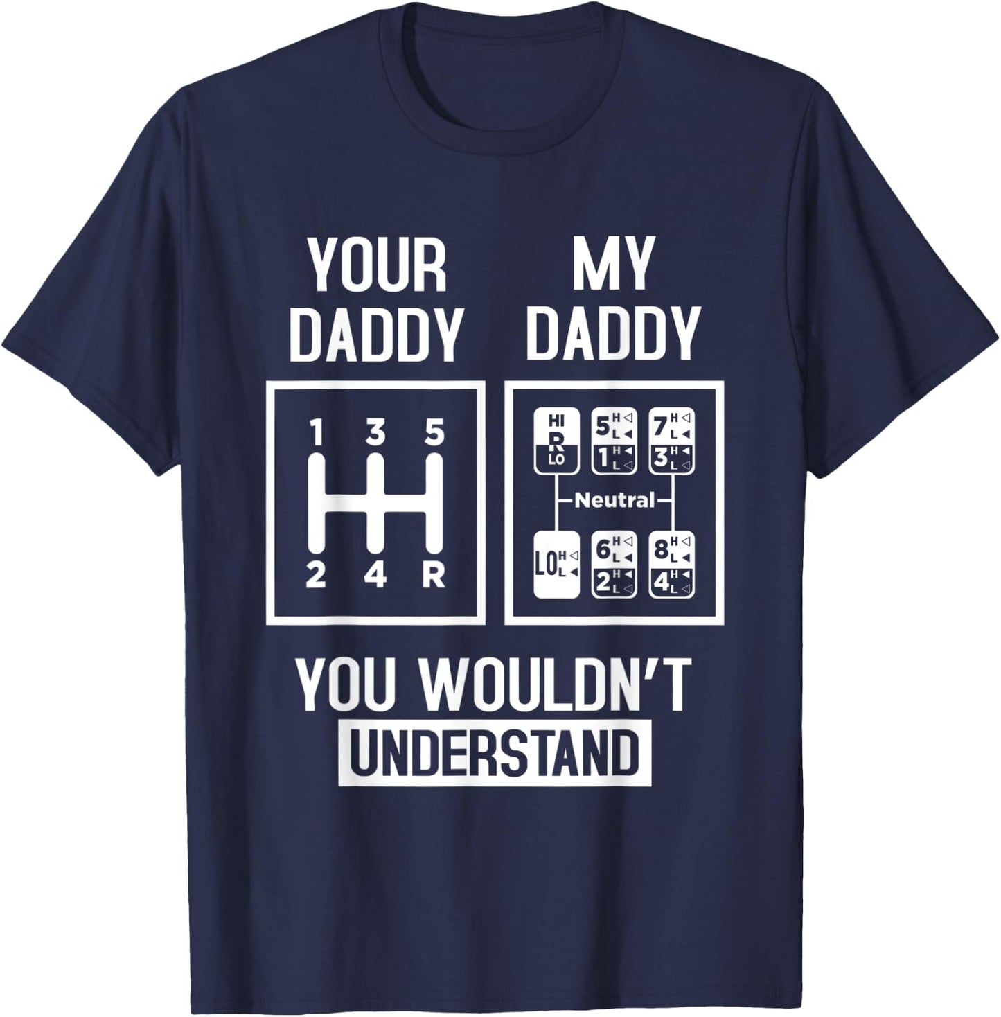 18 Wheeler Semi Truck Tractor Trailer Trucker Cool Dad T-Shirt - T-Shirt | Navy