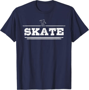 Distressed Look Skating Gift Skaters and Skateboarders T-Shirt - T-Shirt | Navy