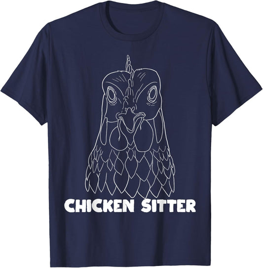 Chicken Sitter Poultry Art For Chicken Lover Farm Men Women T-Shirt - T-Shirt | Navy