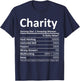 CHARITY Nutrition Personalized Name Funny Christmas Gift T-Shirt - T-Shirt | Navy