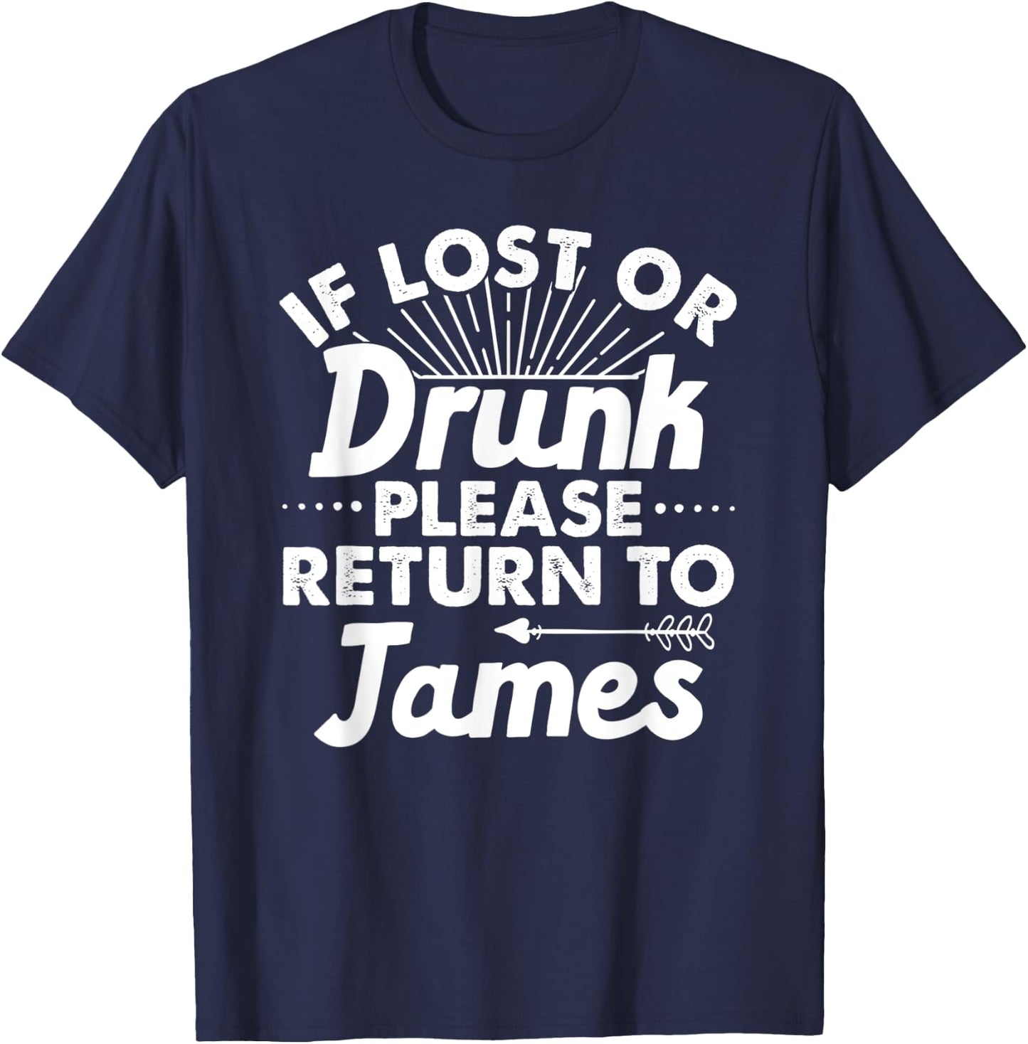 If Lost Or Drunk Please Return To JAMES Gift Name Women T-Shirt - T-Shirt | Navy