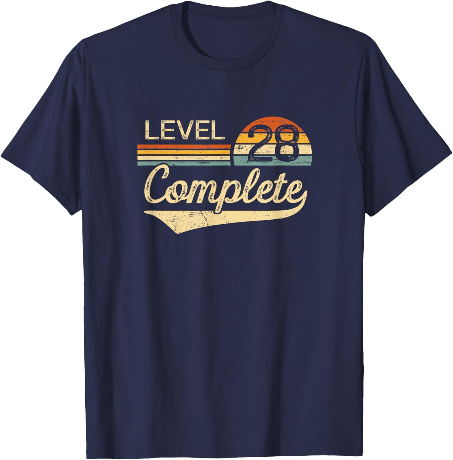 Level 28 Complete Vintage 28th Wedding Anniversary T-Shirt - T-Shirt | Navy