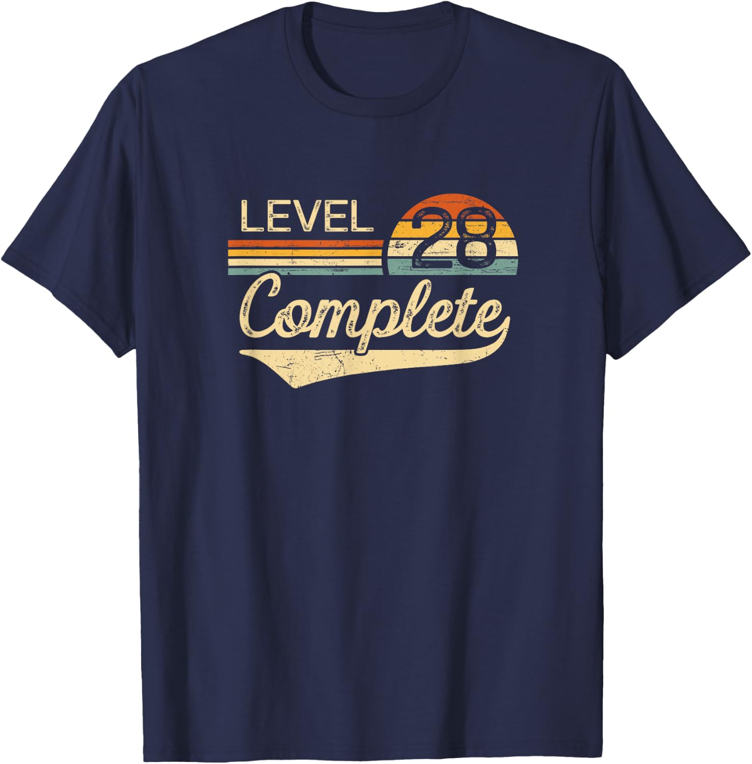 Level 28 Complete Vintage 28th Wedding Anniversary T-Shirt - T-Shirt | Navy