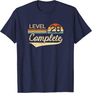 Level 28 Complete Vintage 28th Wedding Anniversary T-Shirt - T-Shirt | Navy