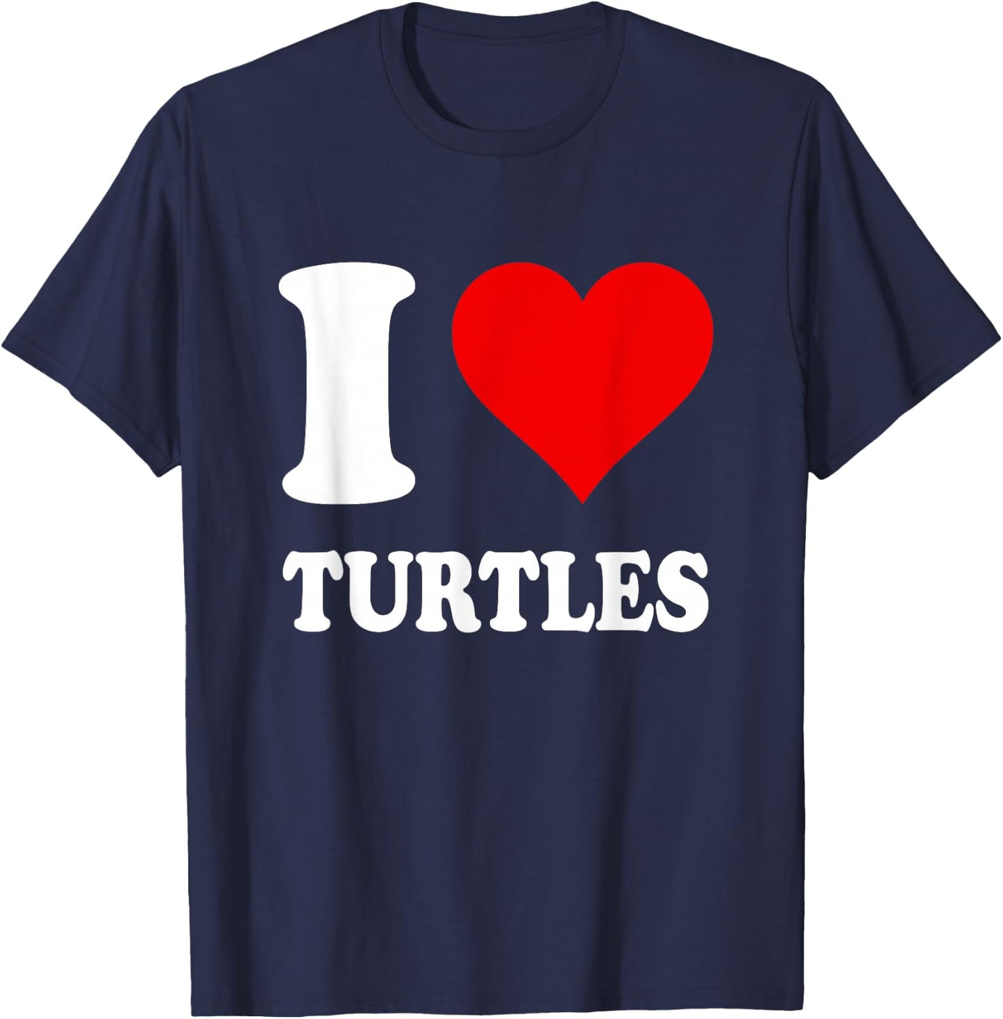 Red Heart I Love Turtles T-Shirt - T-Shirt | Navy