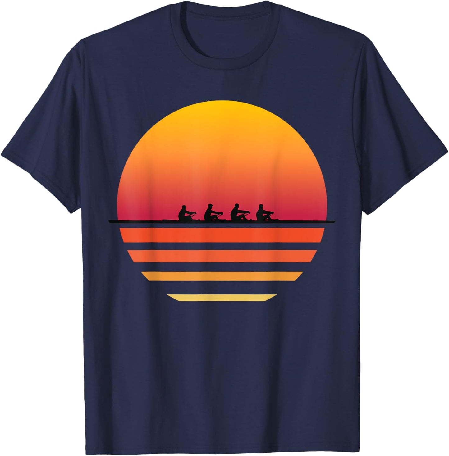 Rowing Team Sunset Lake | Cute Crew Sport Gift T-Shirt - T-Shirt | Navy