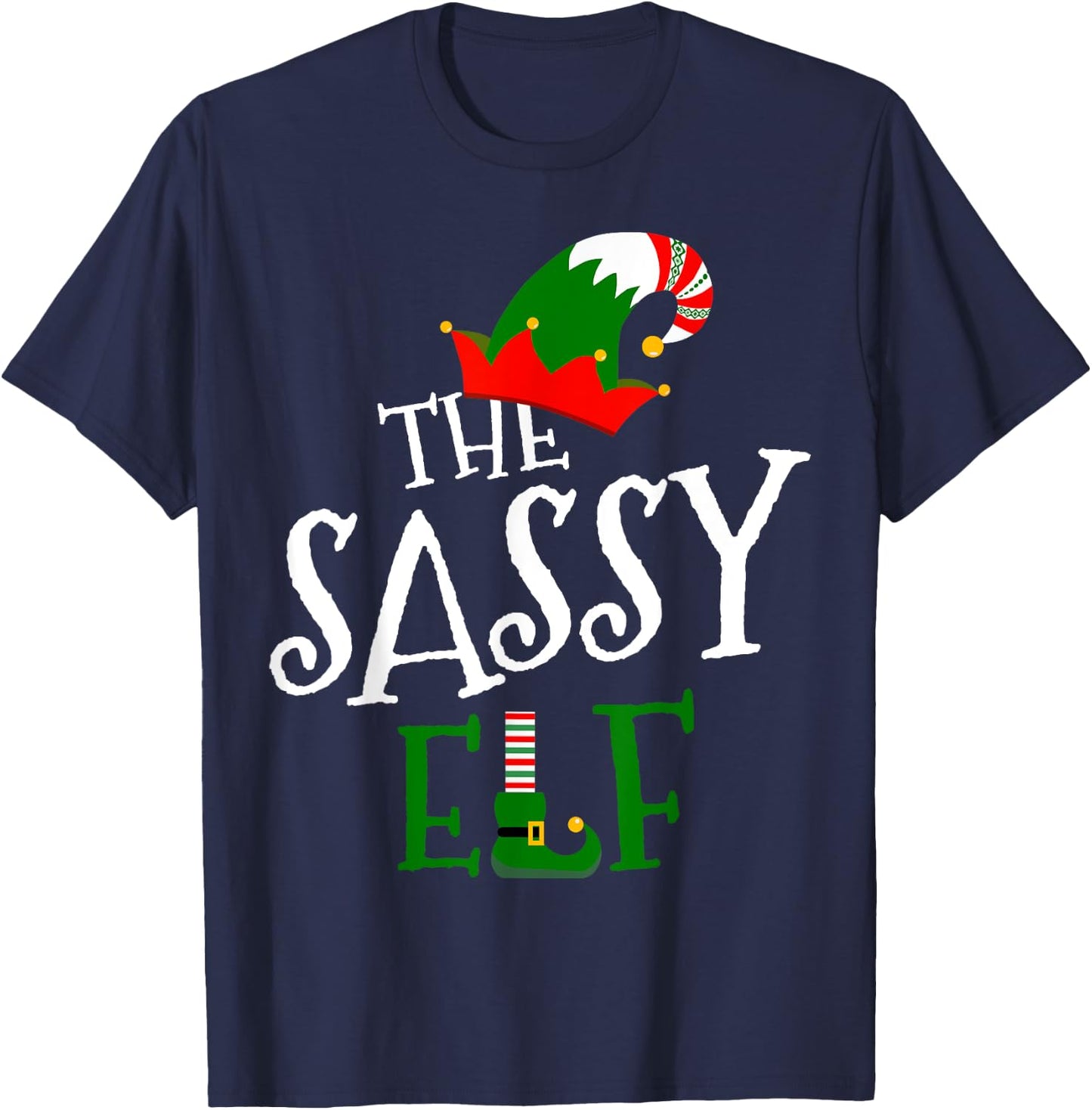 The Sassy Elf Family Matching Group Gift Christmas Costume T-Shirt - T-Shirt | Navy