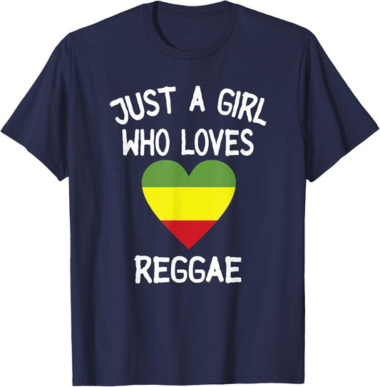 Just A Girl Who Loves Reggae Music T-Shirt - T-Shirt | Navy