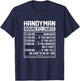 Funny Handyman Hourly Rate Labor Price Chart Repairman T-Shirt - T-Shirt | Navy