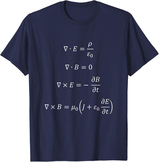 Maxwell's Equations | Nerdy Science Physics T-Shirt - T-Shirt | Navy