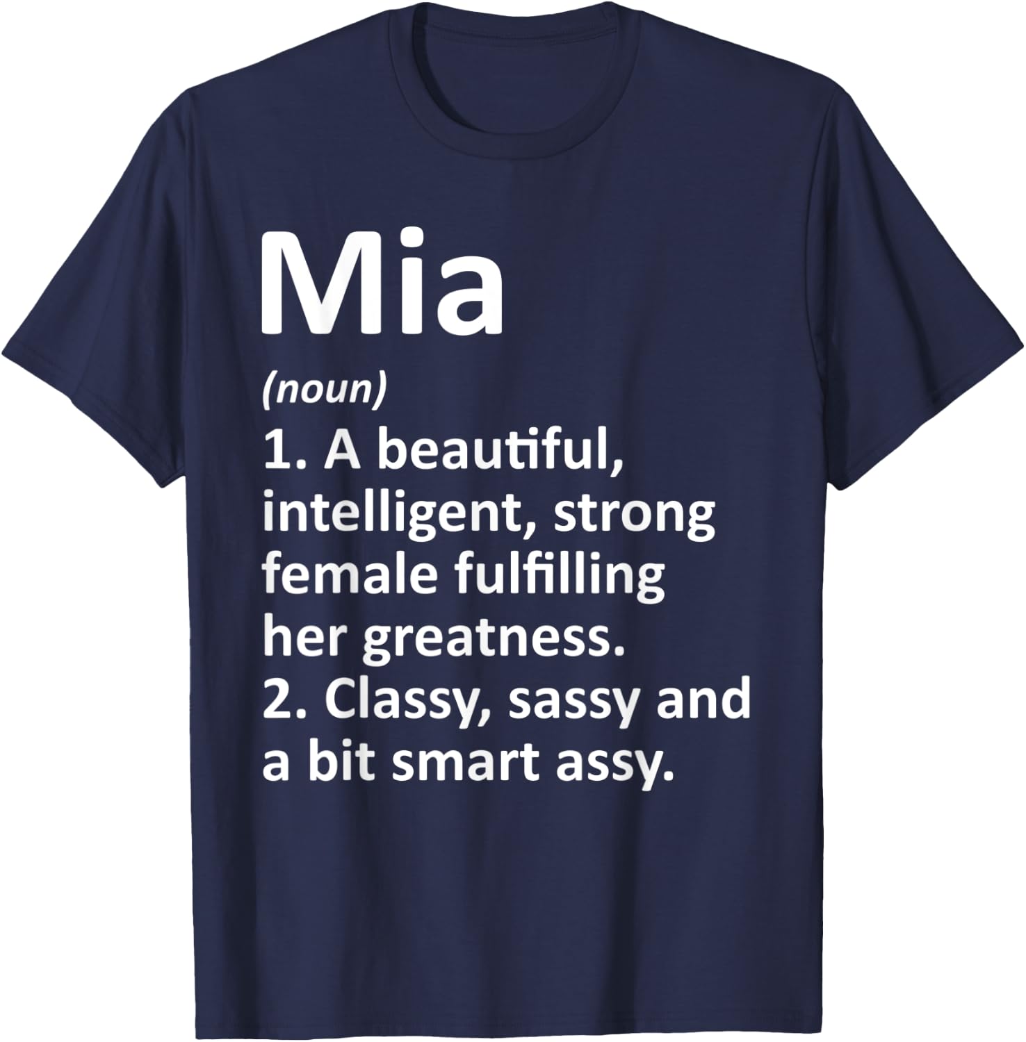 MIA Definition Personalized Name Funny Christmas Gift T-Shirt - T-Shirt | Navy