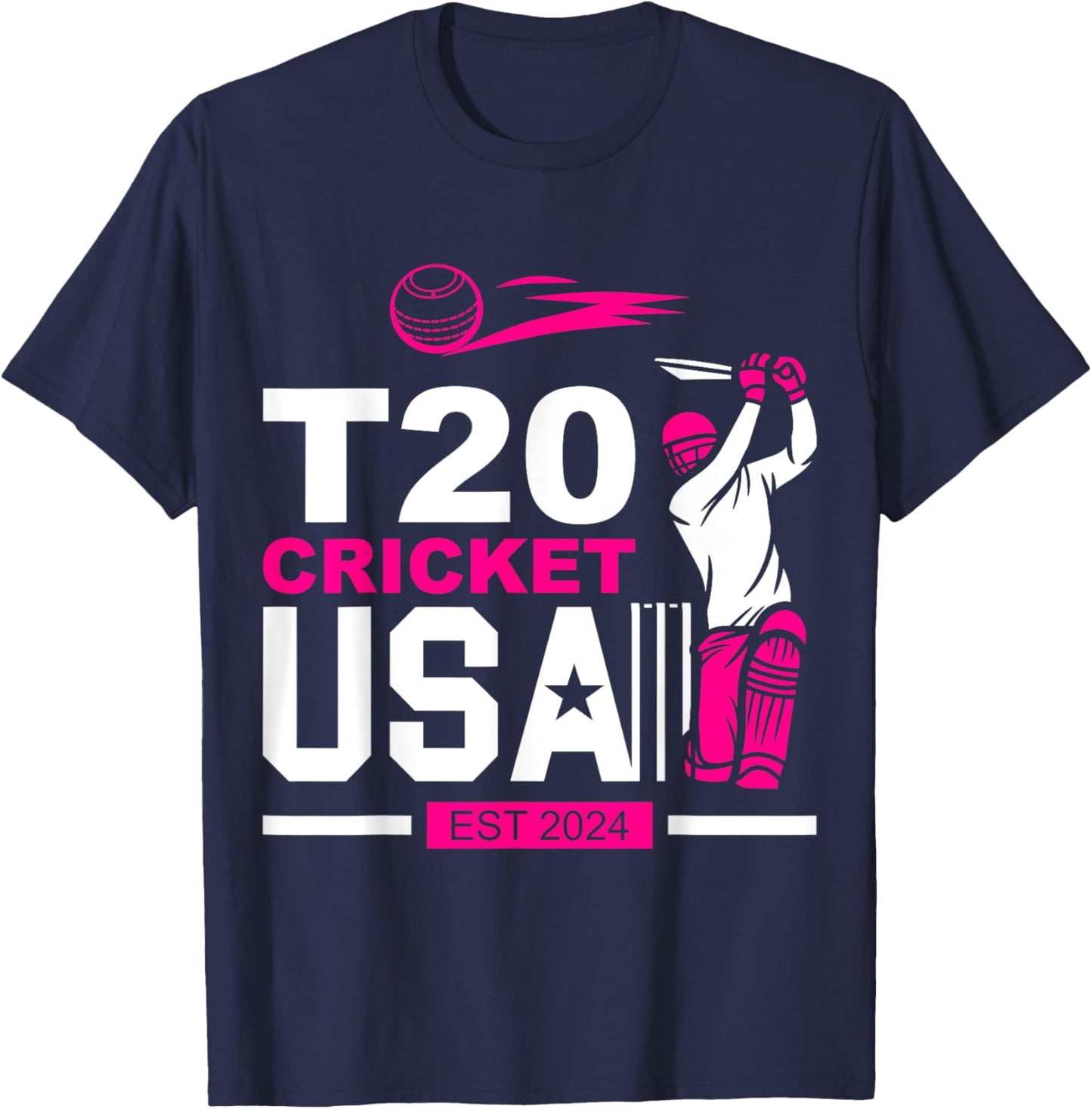 T20 Cricket 2024 USA Cricket Fans T-Shirt - T-Shirt | Navy