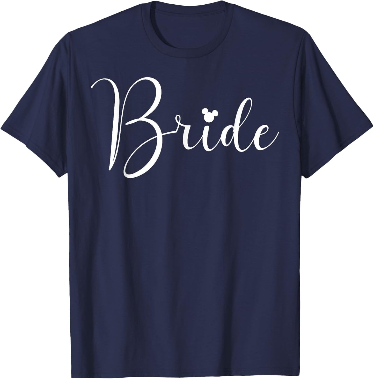 Disney Mickey and Friends Bride Simple Text T-Shirt - T-Shirt | Navy