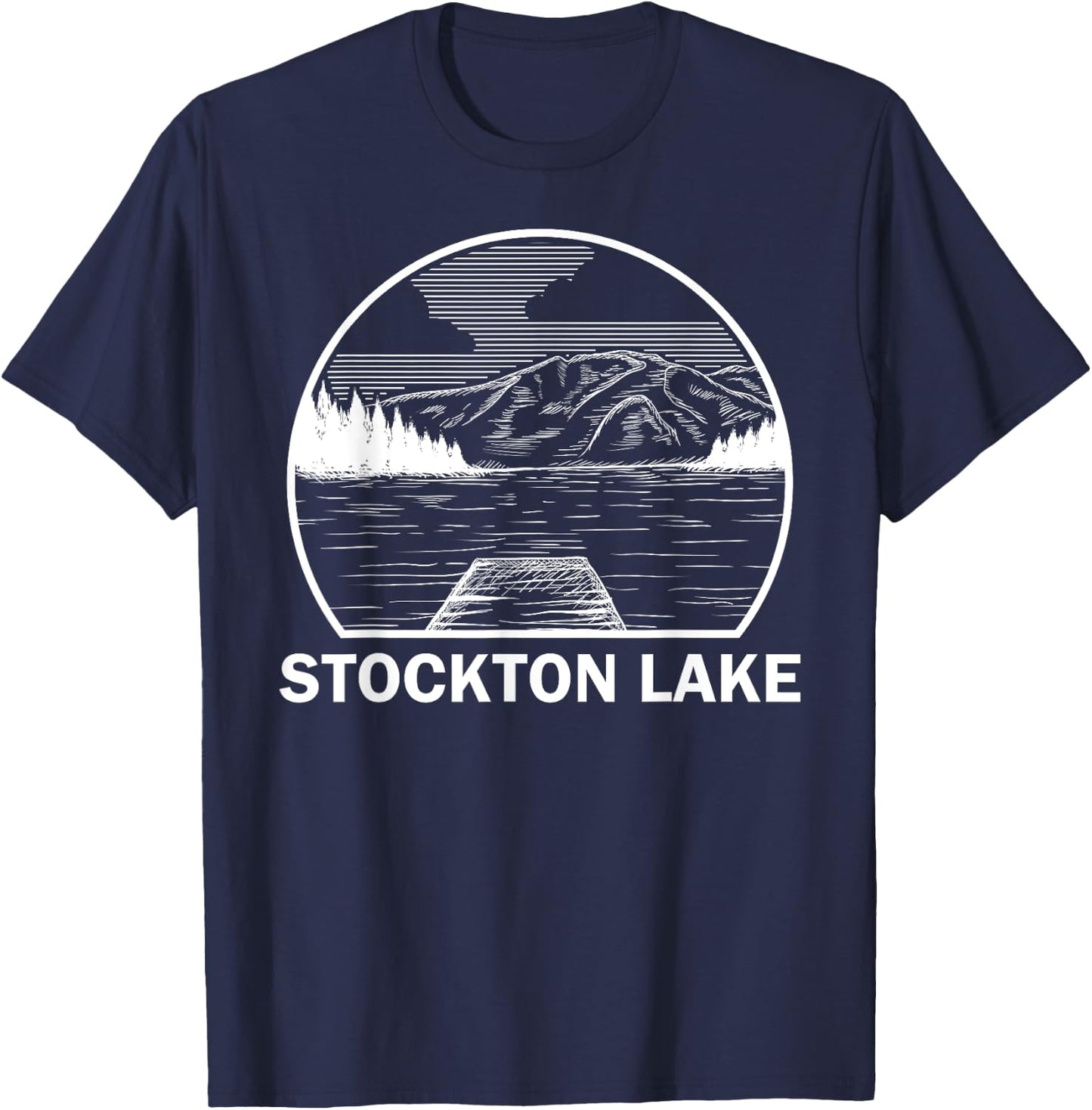 STOCKTON LAKE MISSOURI Funny Fishing Camping Summer Gift Men Women Kids T-Shirt - T-Shirt | Navy