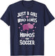 Hippos And Soccer Gifts for Girls Women T-Shirt - T-Shirt | Navy