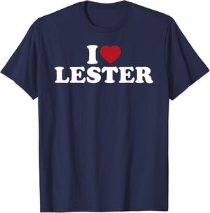 I Love Lester Funny Romantic Name Pride T-Shirt - T-Shirt | Navy