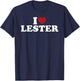 I Love Lester Funny Romantic Name Pride T-Shirt - T-Shirt | Navy