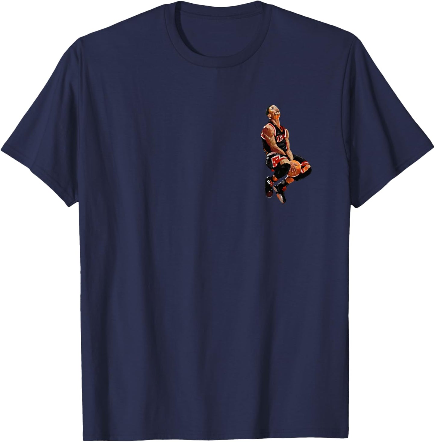 impressionistic d Rose Jersey Small T-Shirt - T-Shirt | Navy