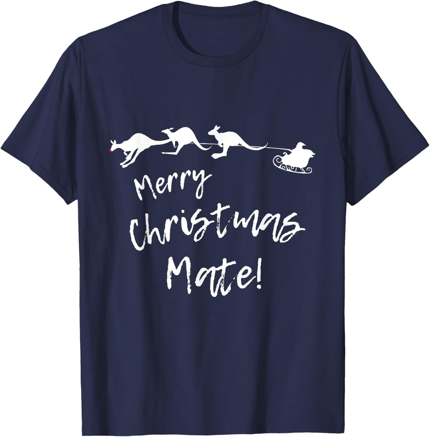 Australian Christmas Shirt - Kangaroo Christmas Gift T-Shirt - T-Shirt | Navy