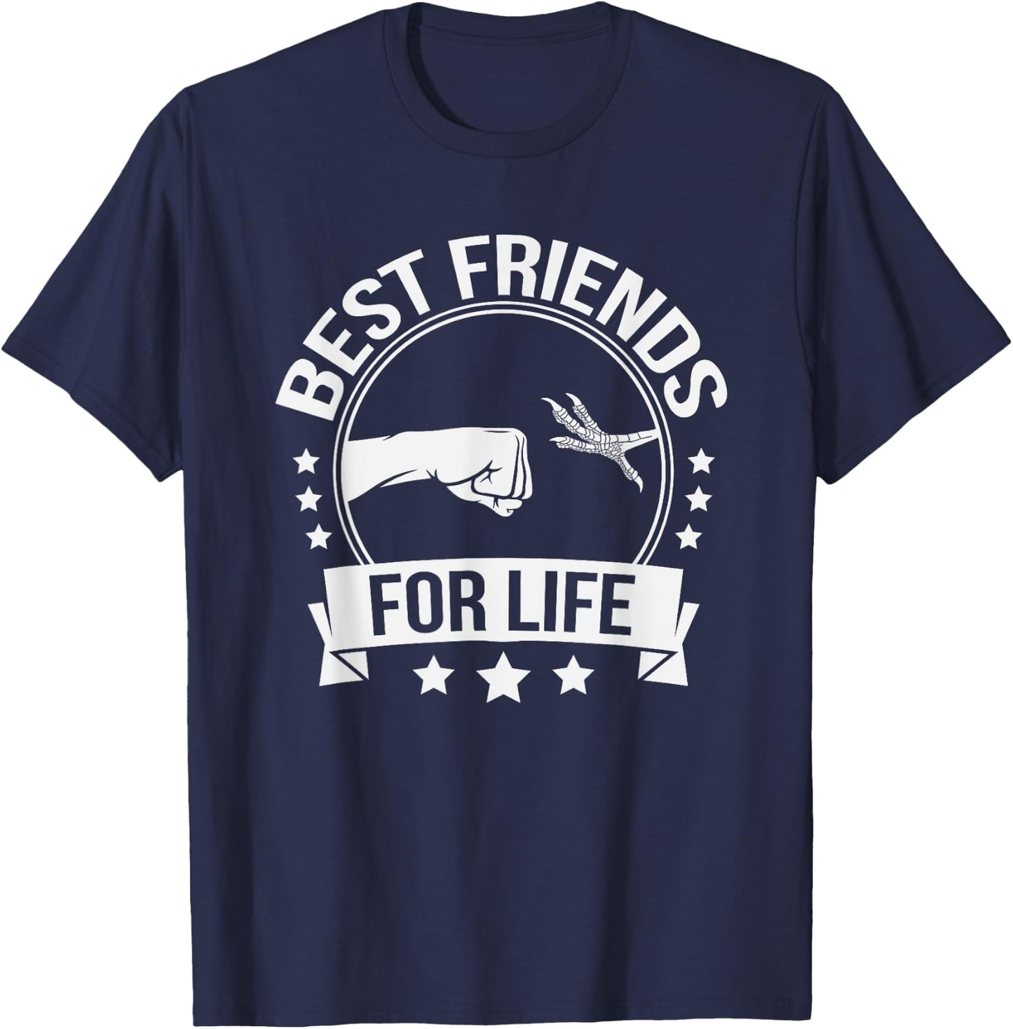 Best Friends for Life Funny Bird Foot Fist Bump T-Shirt - T-Shirt | Navy