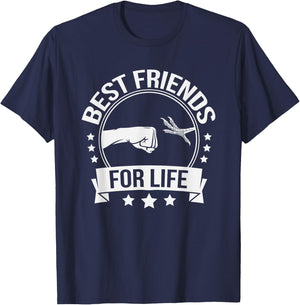 Best Friends for Life Funny Bird Foot Fist Bump T-Shirt - T-Shirt | Navy