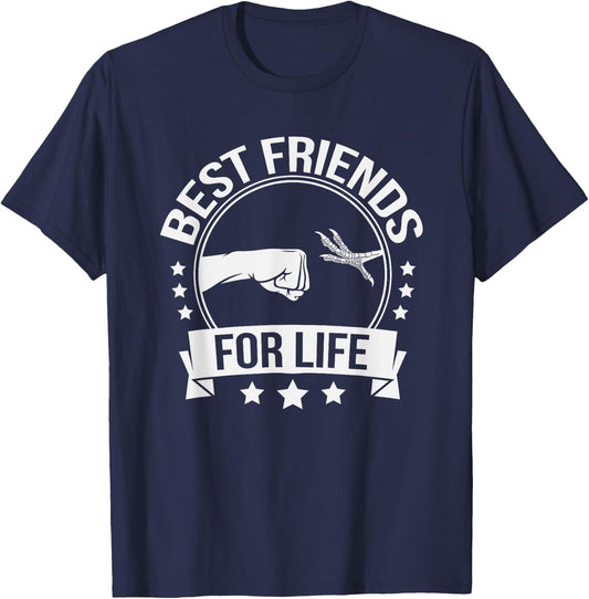 Best Friends for Life Funny Bird Foot Fist Bump T-Shirt - T-Shirt | Navy