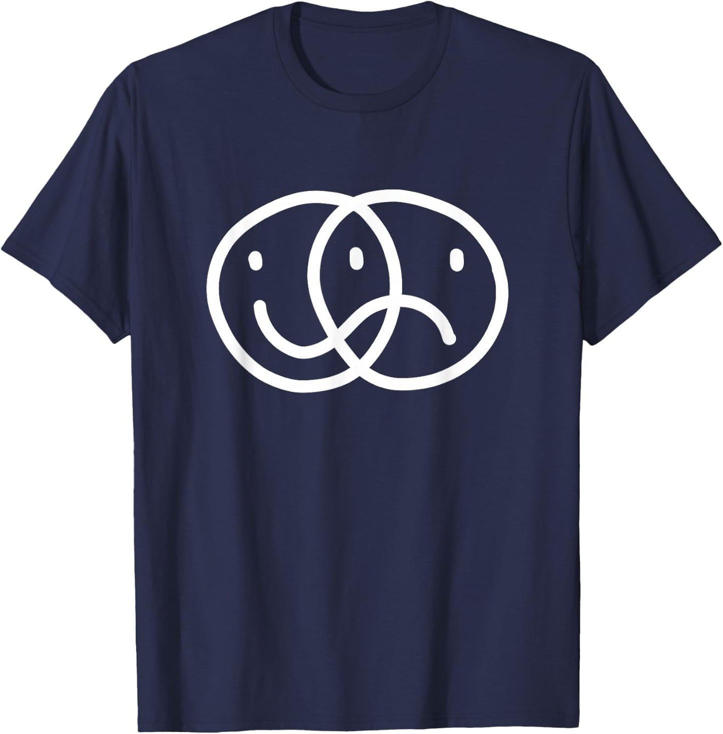 Bipolar Happy Sad Face Rad Indie Skater Culture T-Shirt - T-Shirt | Navy