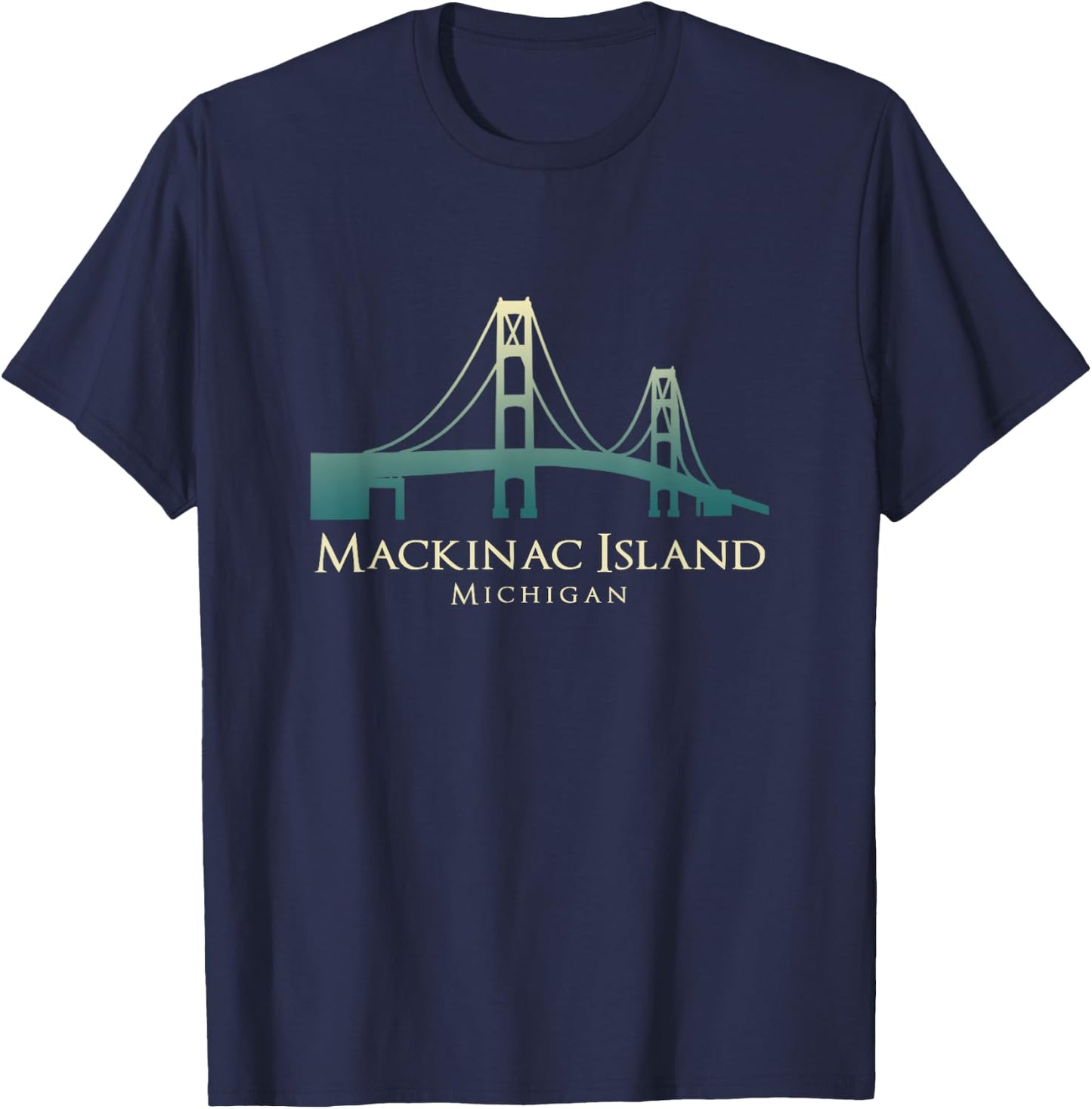 Mackinac Island Michigan Bridge USA Resort Vacation Souvenir T-Shirt - T-Shirt | Navy
