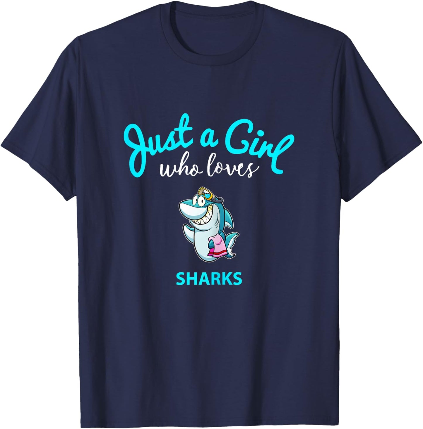 Shark Shirt for Girls | Kids Shark T-Shirt - T-Shirt | Navy