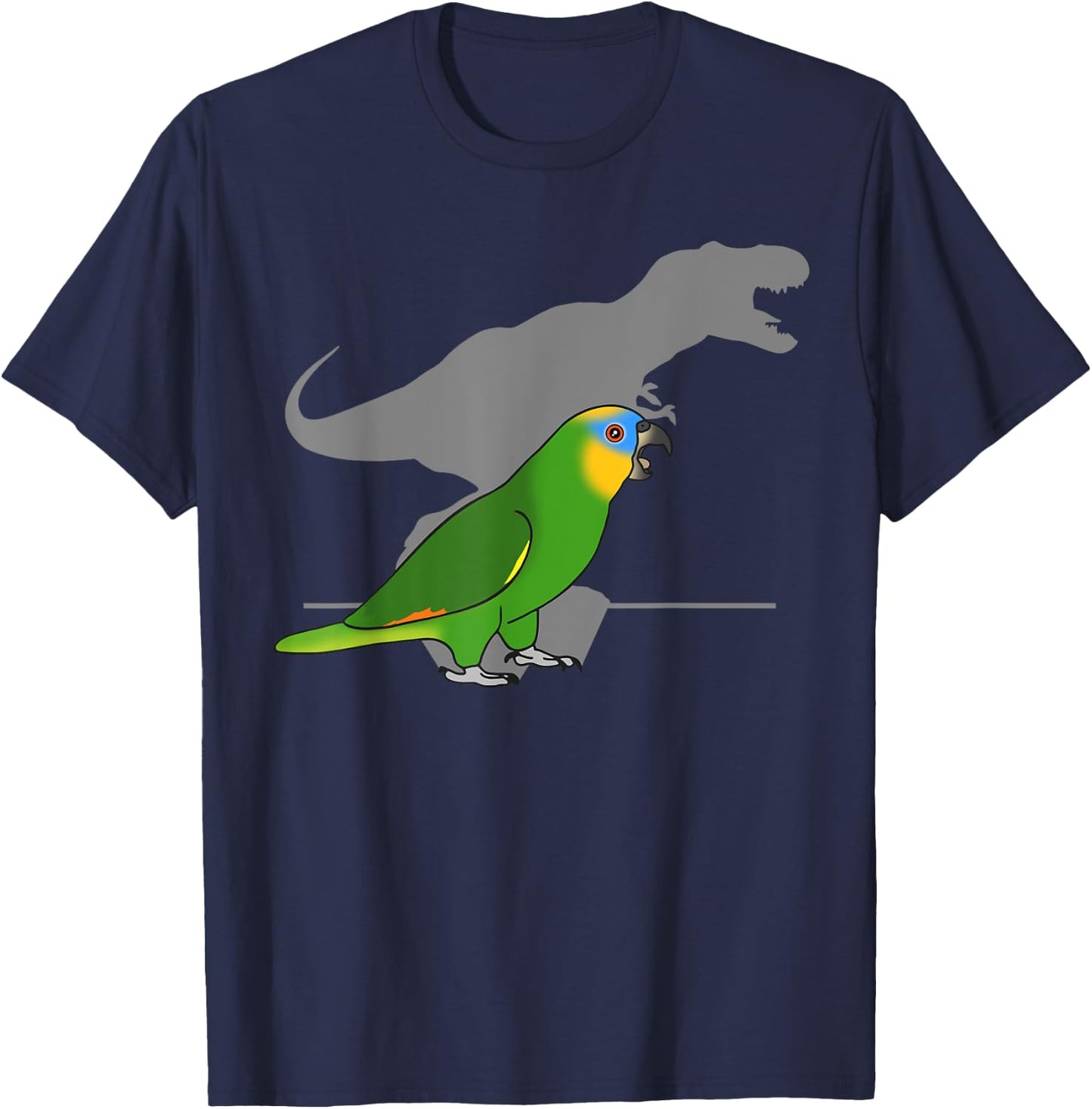 T-rex Orange winged Amazon Parrot Dinosaur Birb memes T-Shirt - T-Shirt | Navy