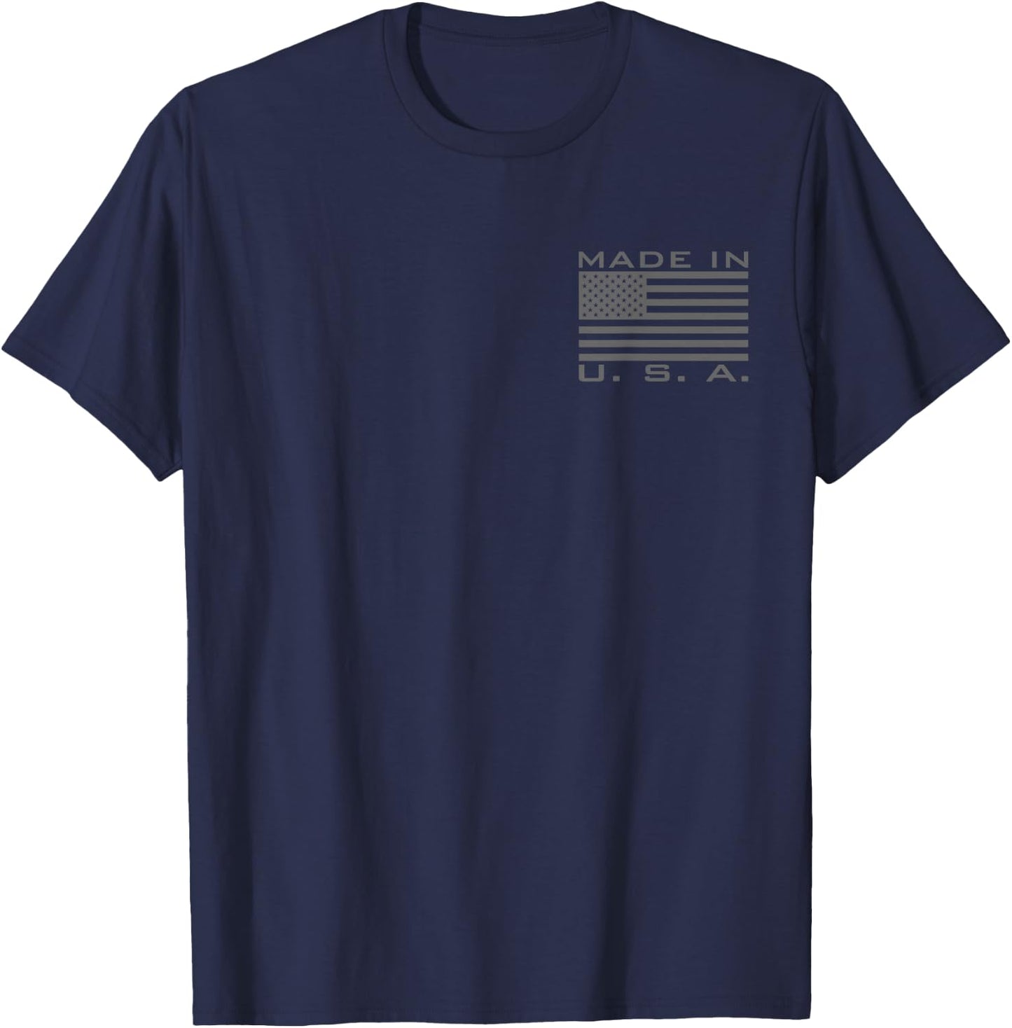 Born in Usa Raised in America American Bred Us Flag (gray) T-Shirt - T-Shirt | Navy