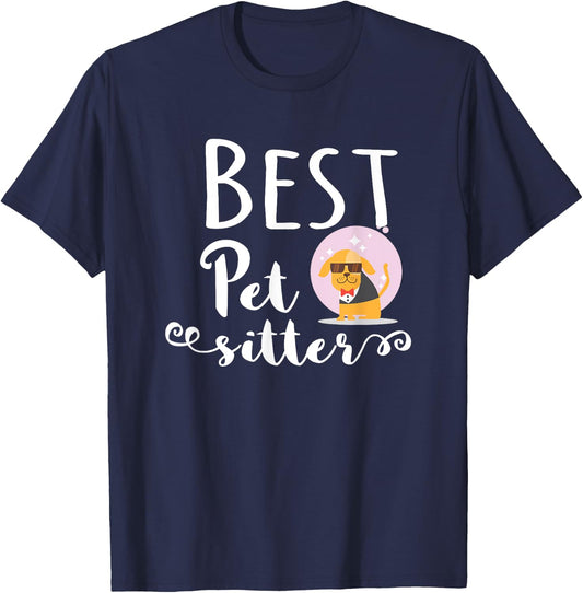 Best Pet Sitter, Dog Babysitter Gift Women Girls Kids T-Shirt - T-Shirt | Navy