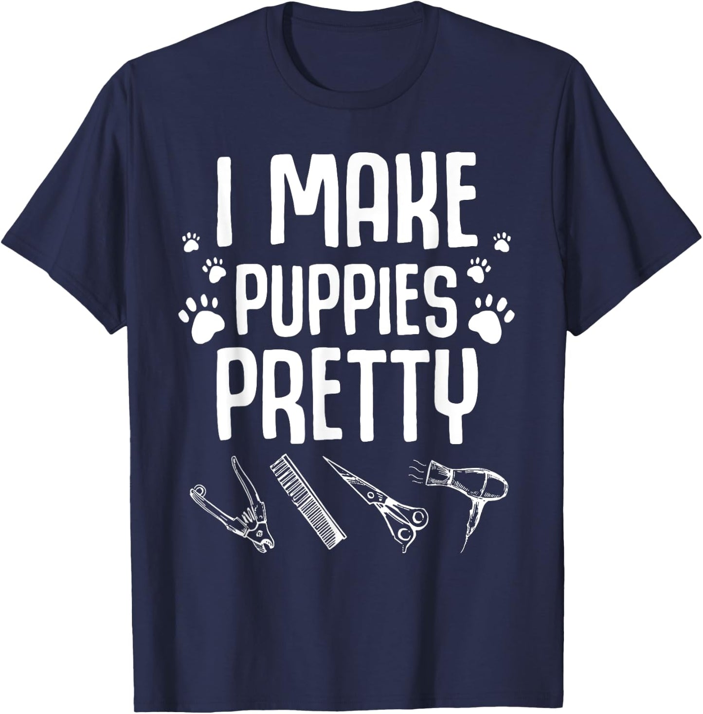 Funny Grooming Dog Groomer Gift Men Puppy Groom T-Shirt - T-Shirt | Navy