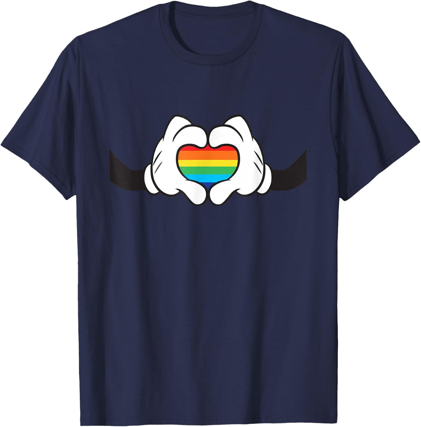 Disney Mickey Mouse Rainbow Hands T-Shirt - T-Shirt | Navy