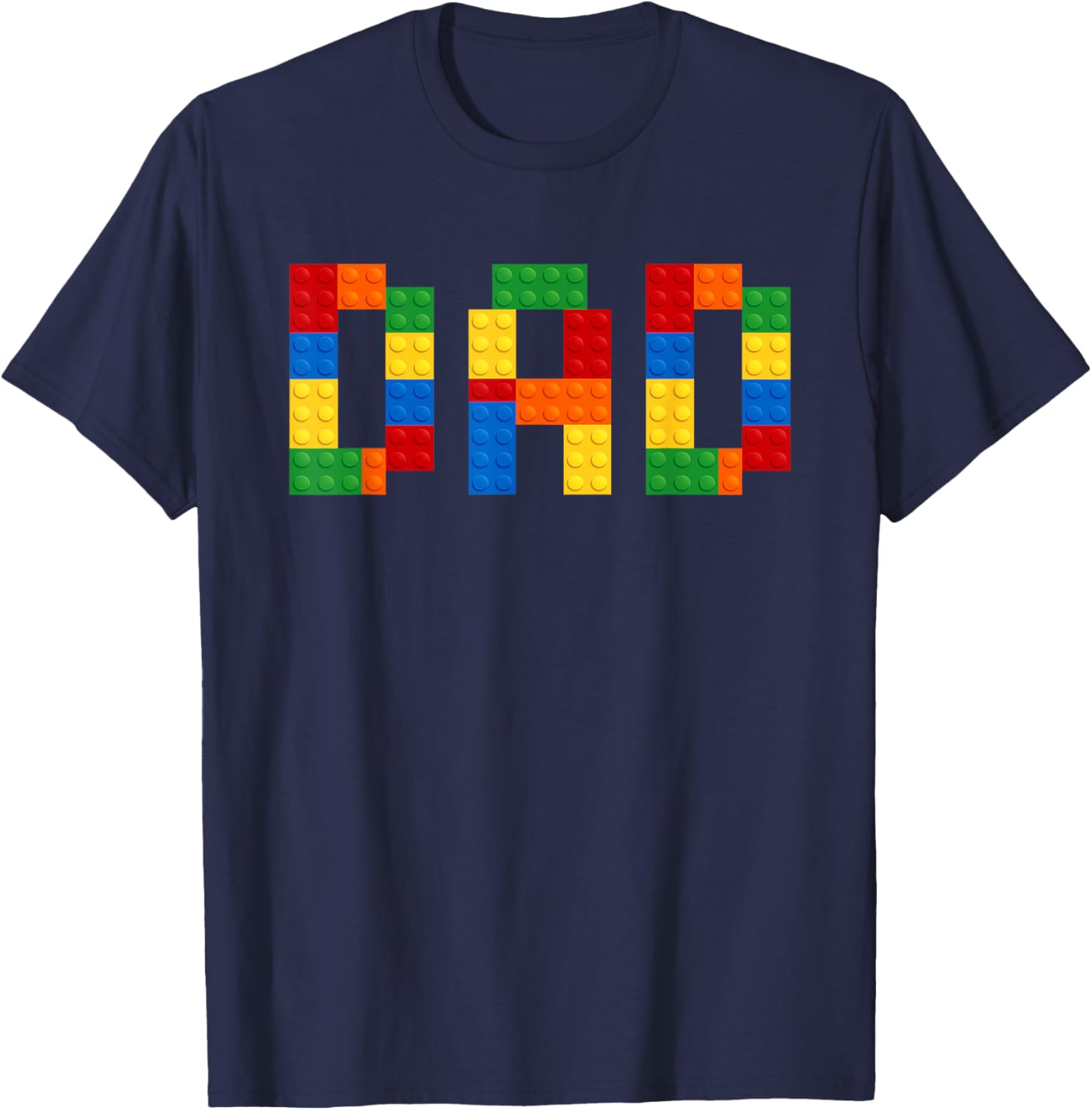 Dad Of The Birthday Boy Building Blocks Bricks Builder Funny T-Shirt - T-Shirt | Navy
