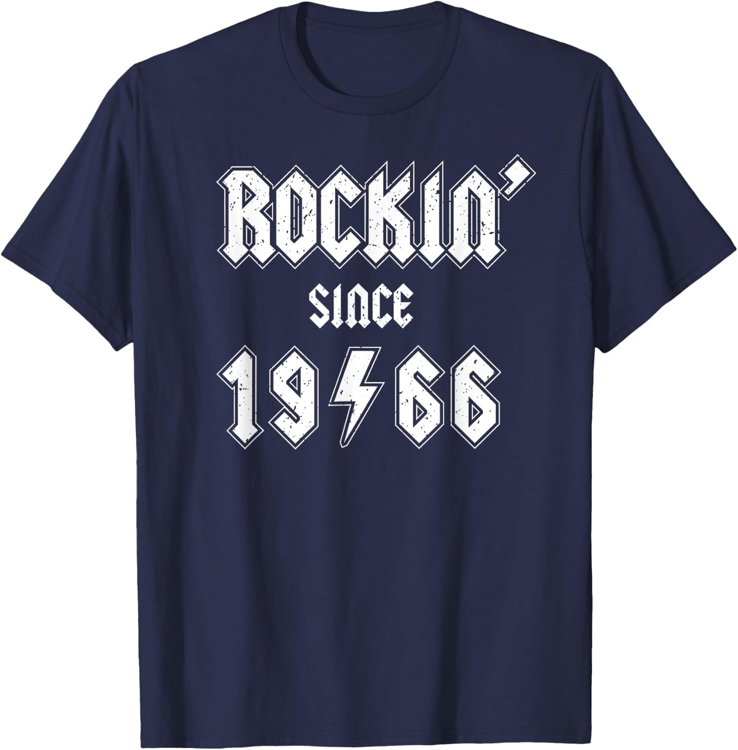 Rockin' Since 1966, Gen X Boomer Rocker Celebrate Birth Year T-Shirt - T-Shirt | Navy