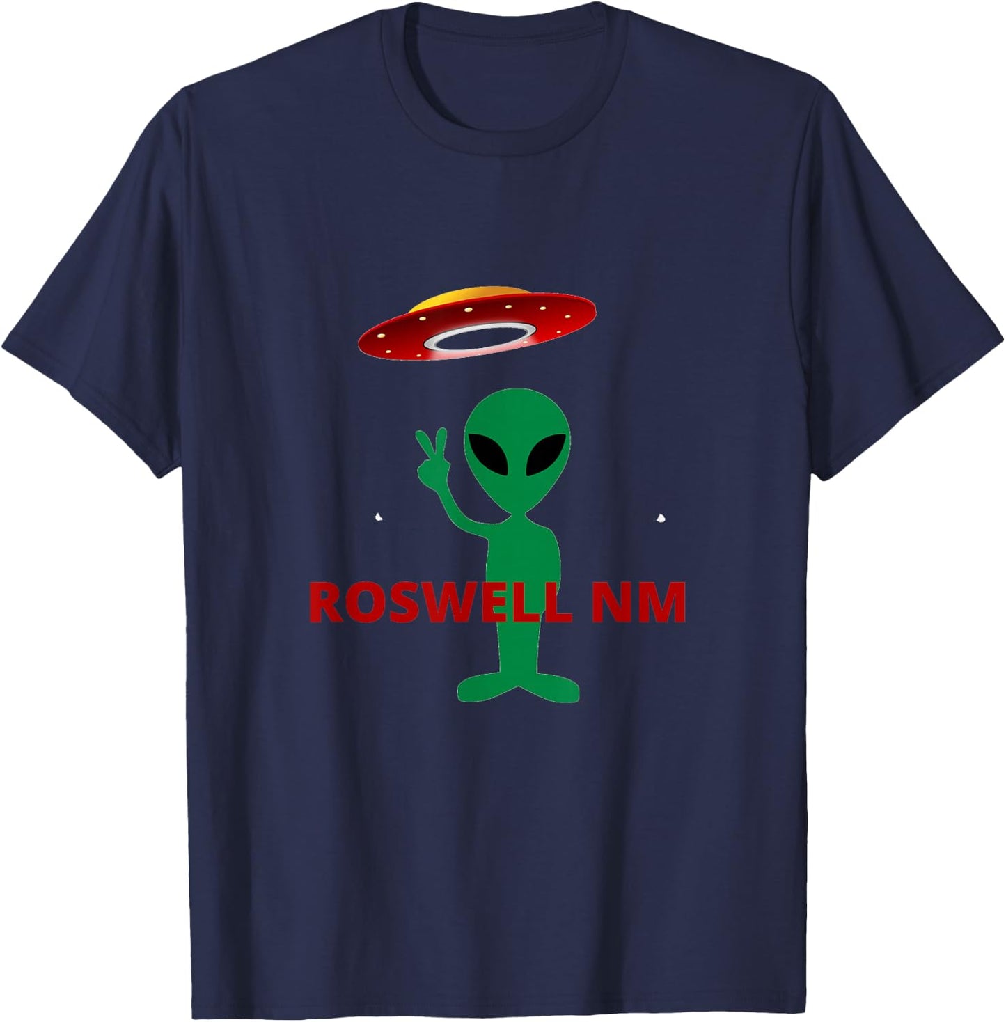 Roswell NM Alien UFO Abduction ETs Flying Saucer Men T-Shirt - T-Shirt | Navy