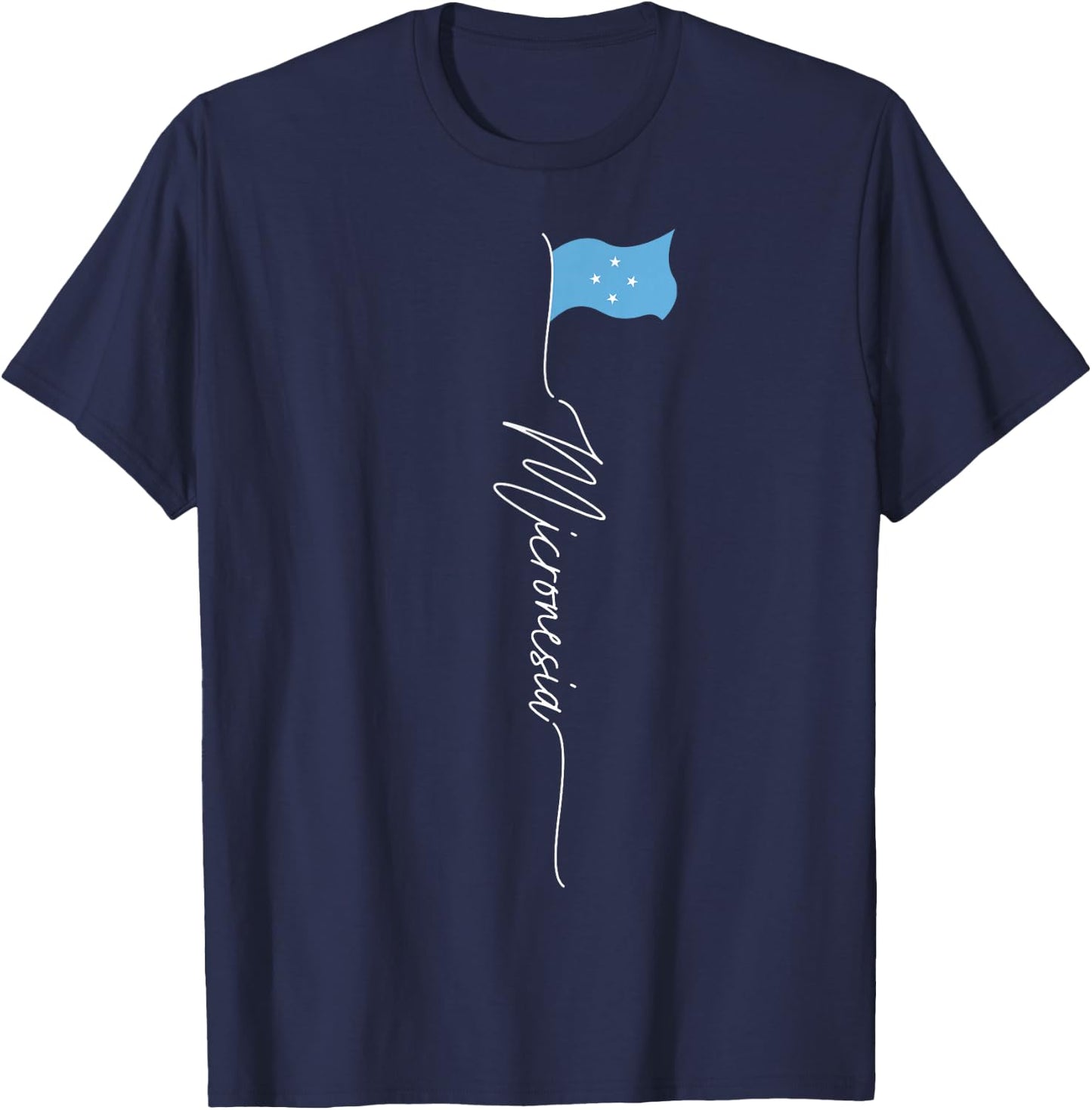Micronesia Flag Gifts for Micronesian Patriots Micronesian Flag , -Adults, Black, Small, Short Sleeve T-Shirt - T-Shirt | Navy