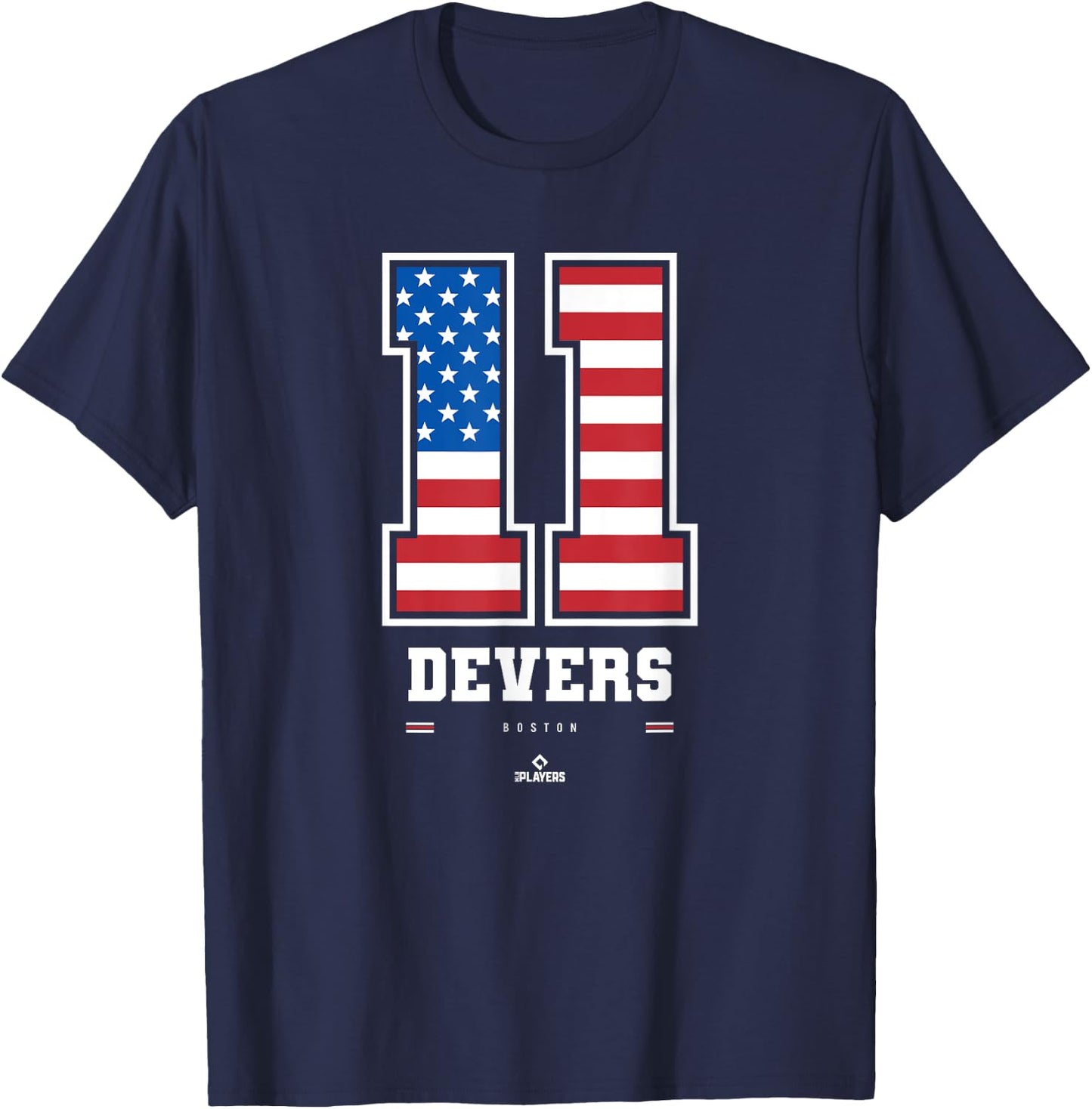 Rafael Devers - US Flag Number T-Shirt - T-Shirt | Navy