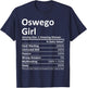 OSWEGO GIRL NY NEW YORK Funny City Home Roots USA Gift T-Shirt - T-Shirt | Navy