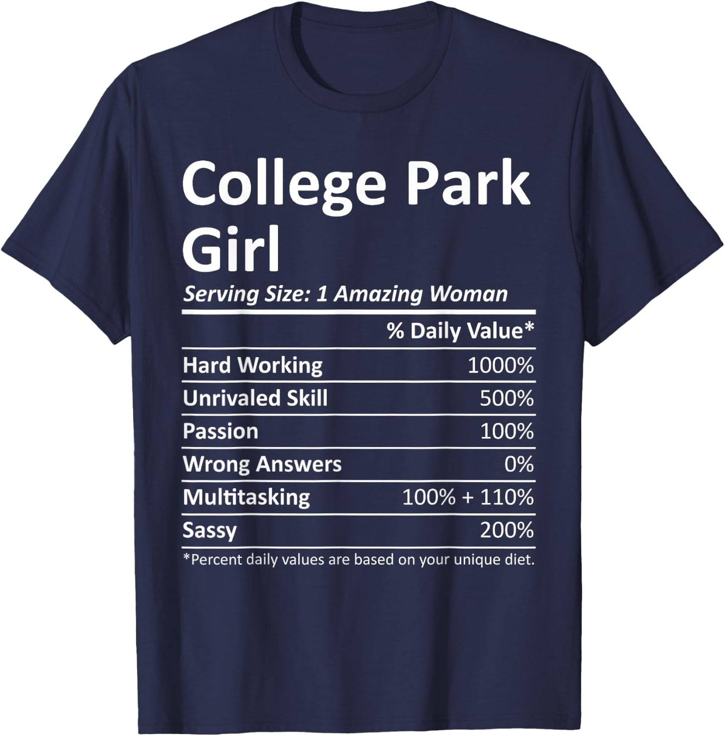 COLLEGE PARK GIRL GA GEORGIA Funny City Home Roots USA Gift T-Shirt - T-Shirt | Navy