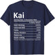 KAI Nutrition Funny Birthday Personalized Name Gift T-Shirt - T-Shirt | Navy