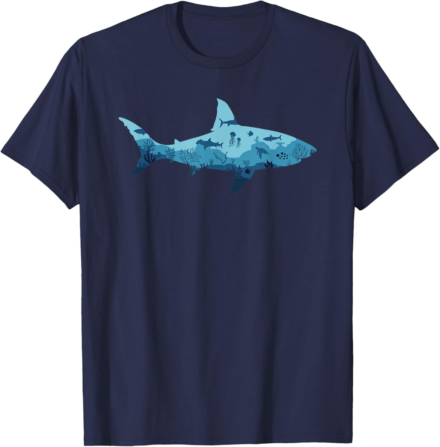 Shark Lover Ocean Animal Marine Biology T-Shirt - T-Shirt | Navy